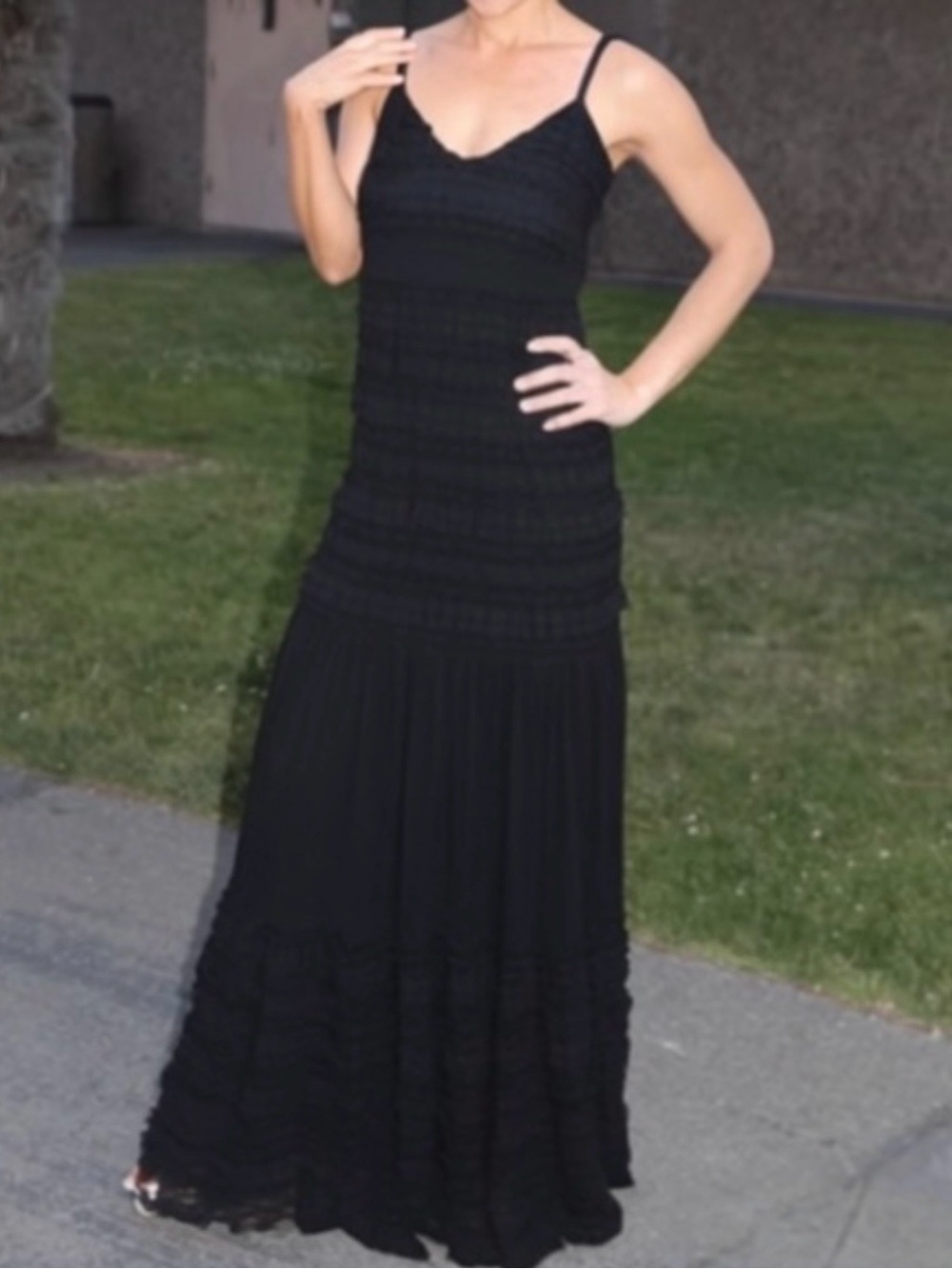 Black Spaghetti-Strap Maxi Dress